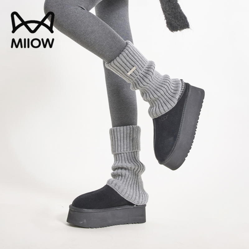 猫人腿套女灰色袜套堆堆袜针织女款保暖袜套配黑丝秋冬季小腿长袜