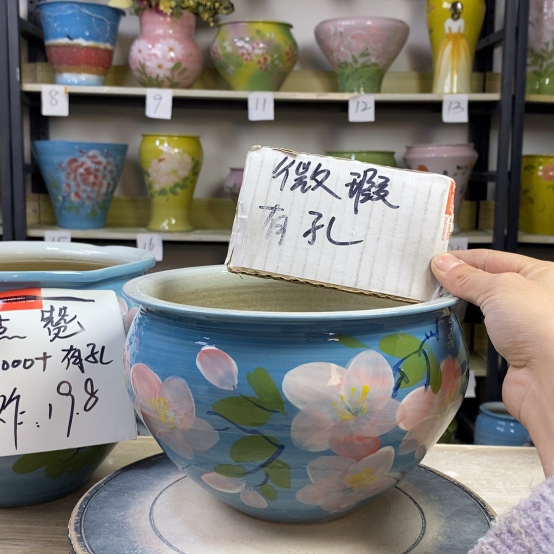 景德镇手工手绘陶瓷花盆