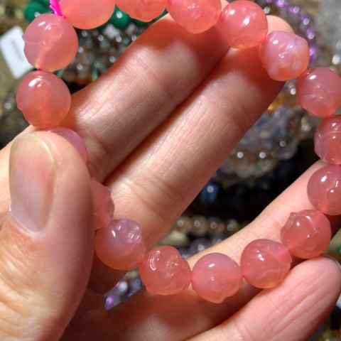 玛瑙/玉髓手链未镶嵌笑面佛手串