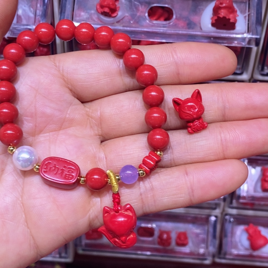 天然辰砂红砂手串