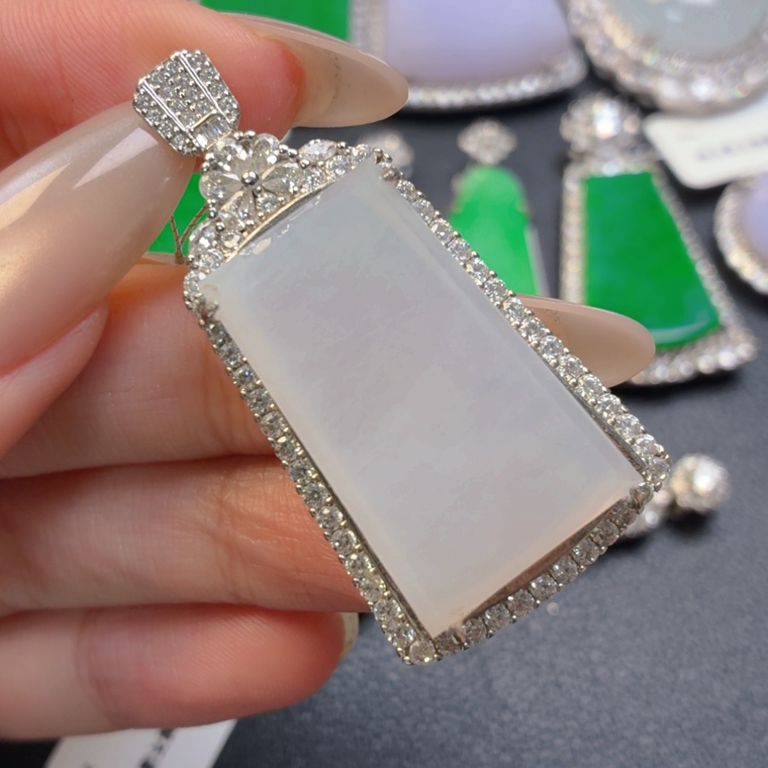 翡翠银S925镶嵌颈饰