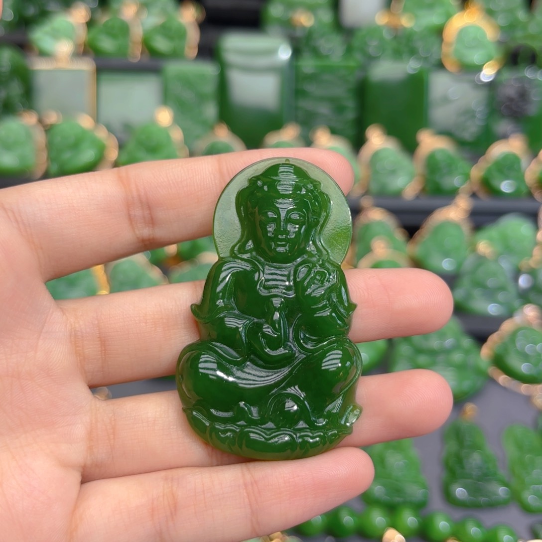 颈饰未镶嵌和田玉（碧玉）编绳