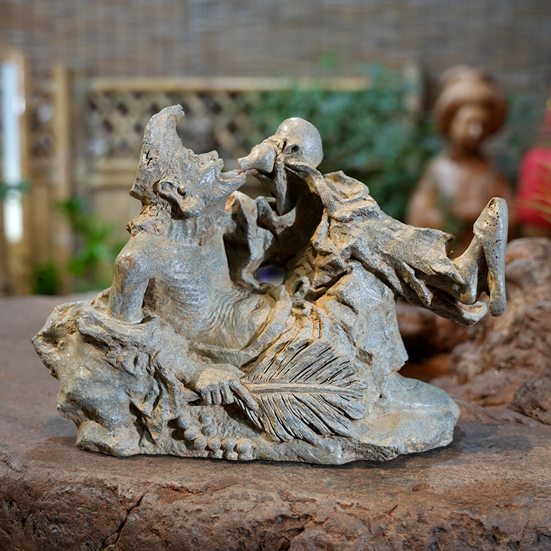 邑园活佛济公庭院造景人物摆件降龙罗汉花园禅意中国风创意装饰