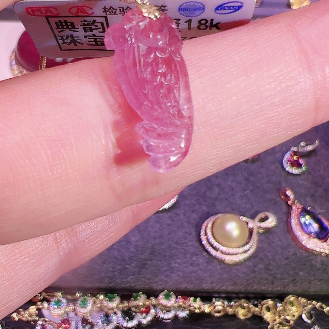 碧玺碧玺吊坠18K金镶嵌