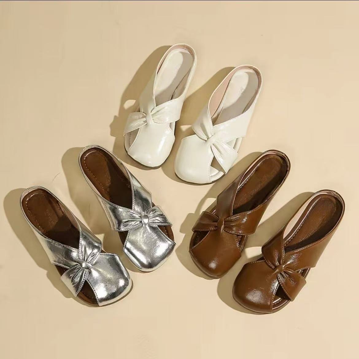 包头半拖鞋时尚女夏季新款时尚平底气质一脚蹬凉拖鞋休闲百搭