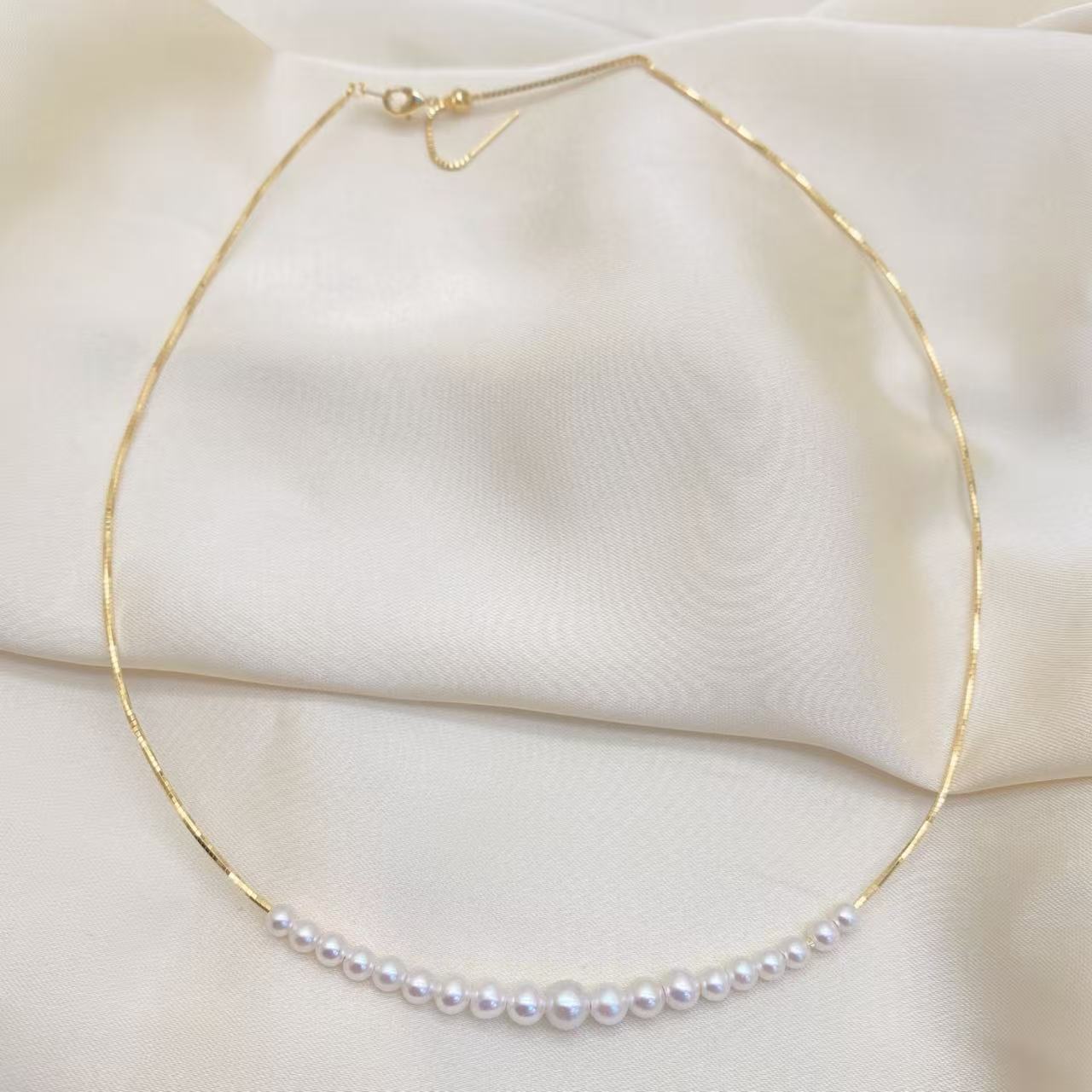 LH048【意大利工珍珠项圈项链】气质白色轻奢时尚百搭简约仙女