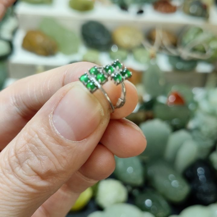 翡翠耳饰银S925镶嵌耳坠款式耳坠款式