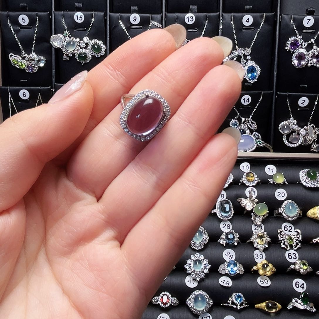 颈饰银S925镶嵌紫晶船****