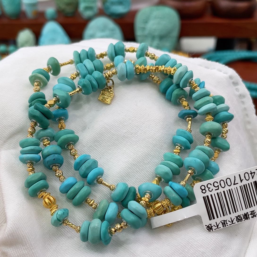 绿松石18K金镶嵌珠宝半成品