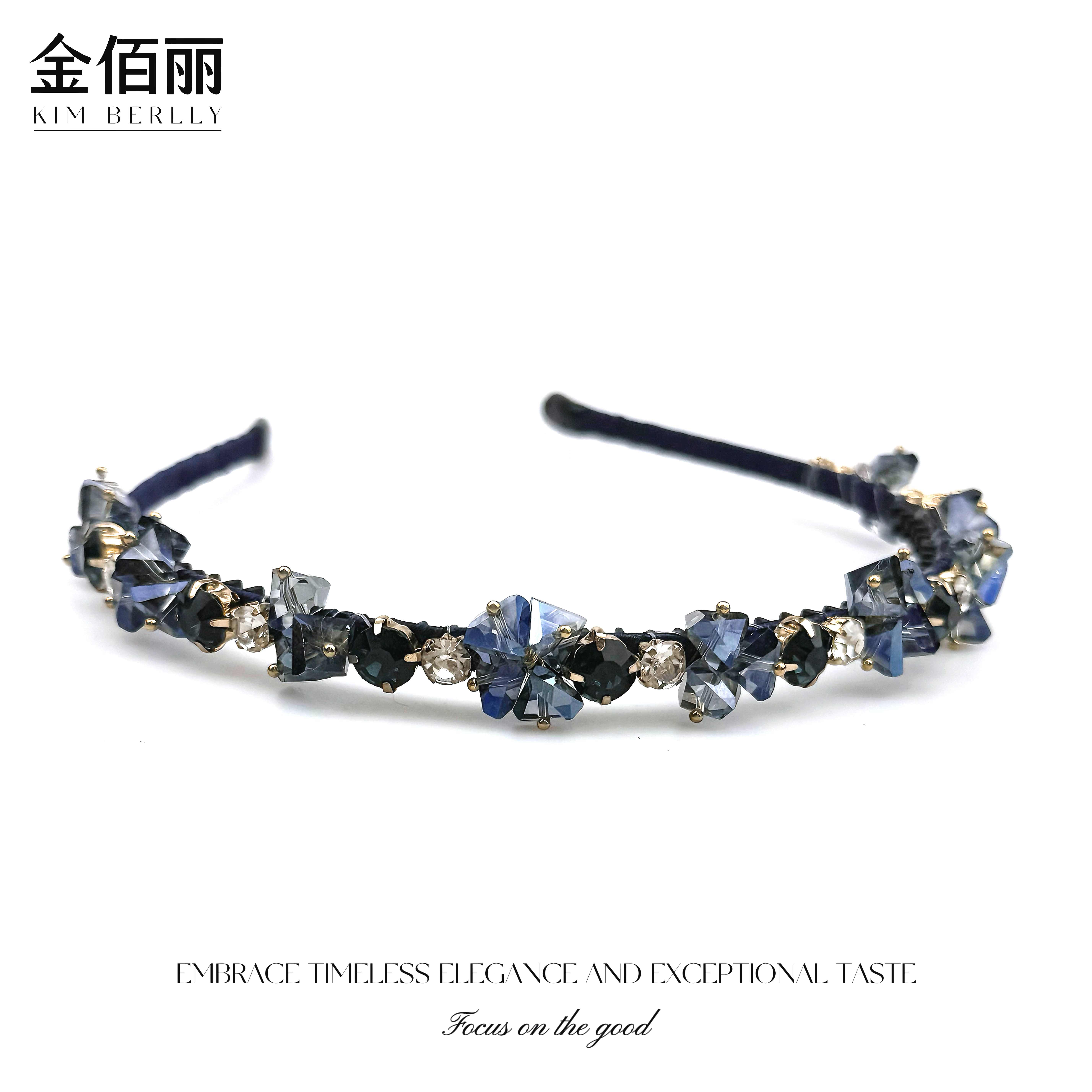 【冰粹】夏季新款韩版仙气闪钻气质网红简约时尚串珠波浪高颅顶发箍