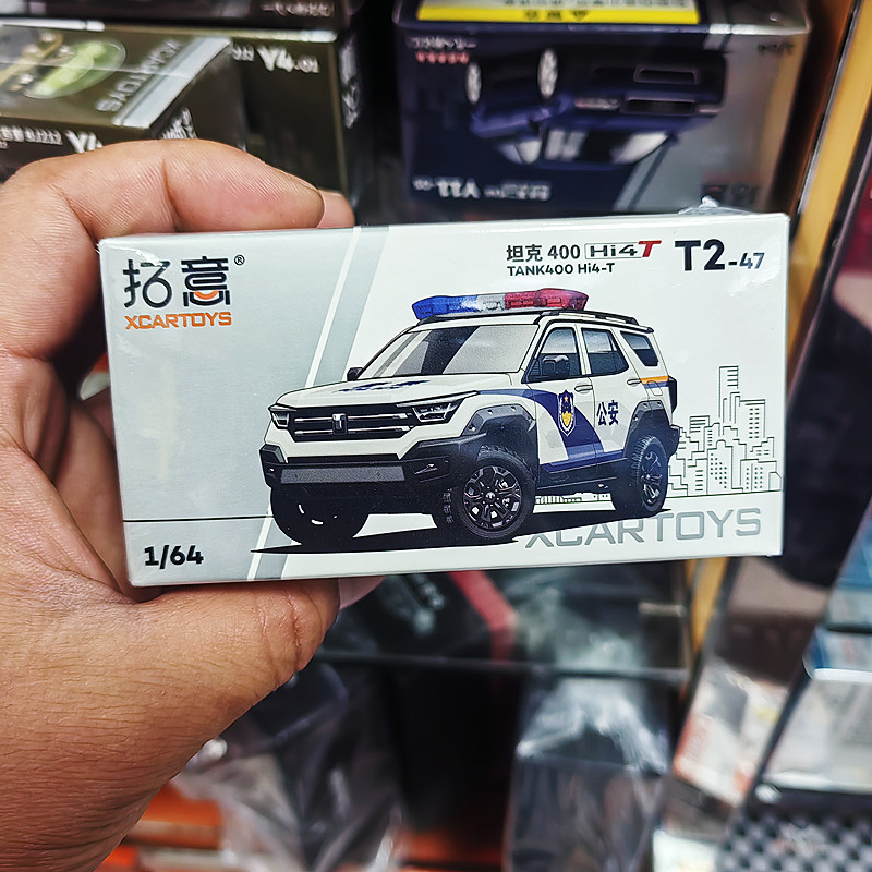 拓意1/64合金警用长城越野SUV收藏摆件tanke400Hi4-T公安汽车模型