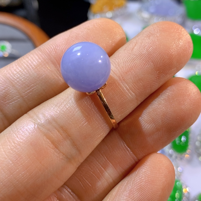 【闪购商品】翡翠挂件18K金镶嵌快**方天然翡翠