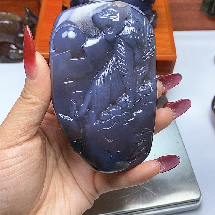 玛瑙/玉髓手把未镶嵌可***碧