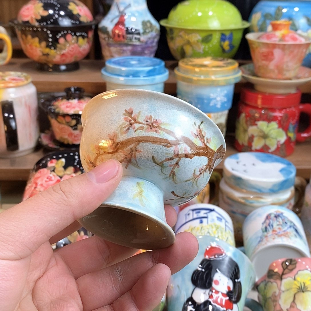 瓷片手绘陶瓷赶紧来入