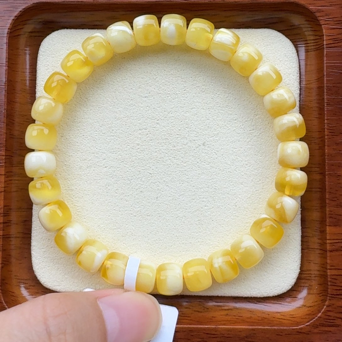 琥珀手链未镶嵌蜜蜡手串8mm新粉福利