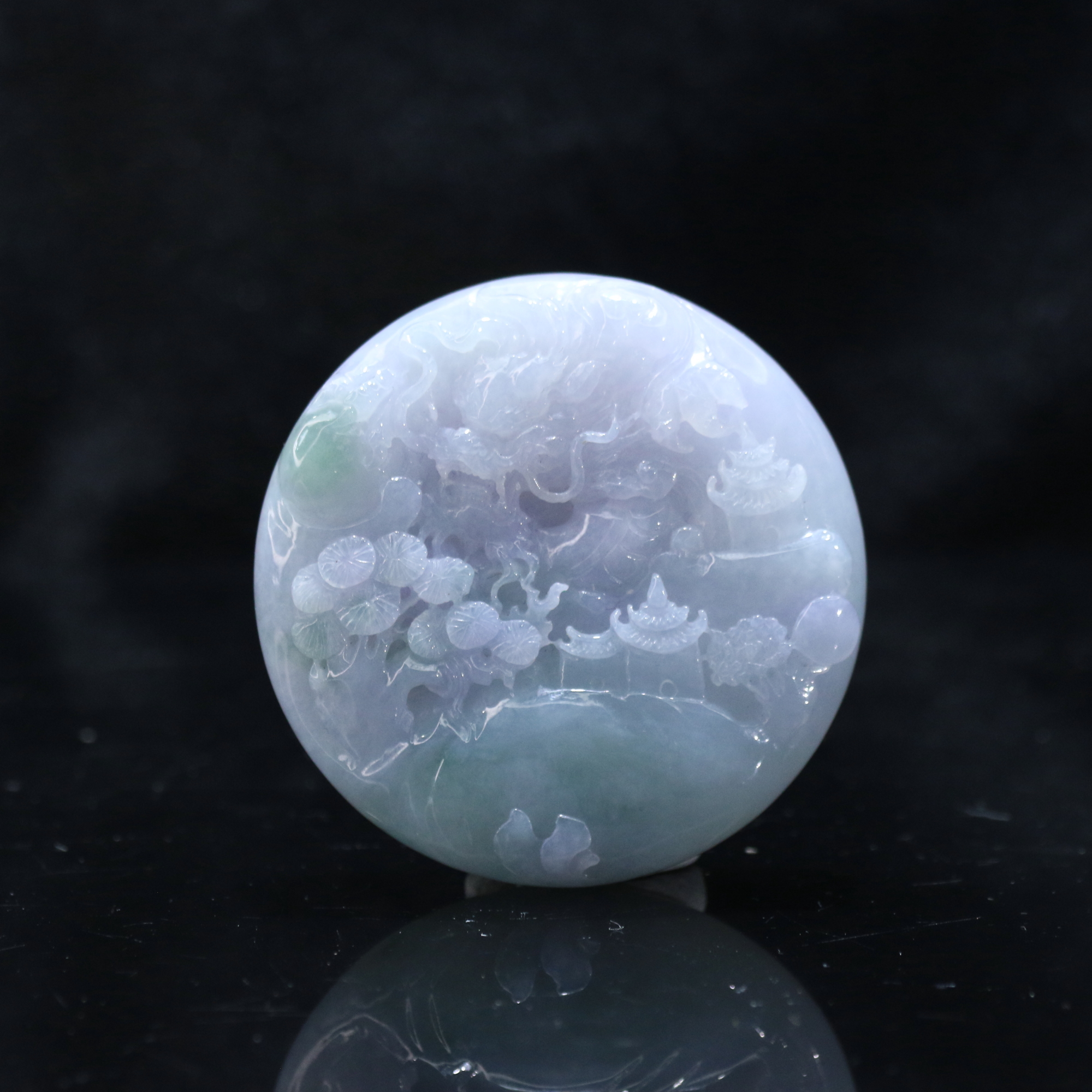 lot23天然缅甸翡翠A货紫龙牌/600056/保利厦门拍卖