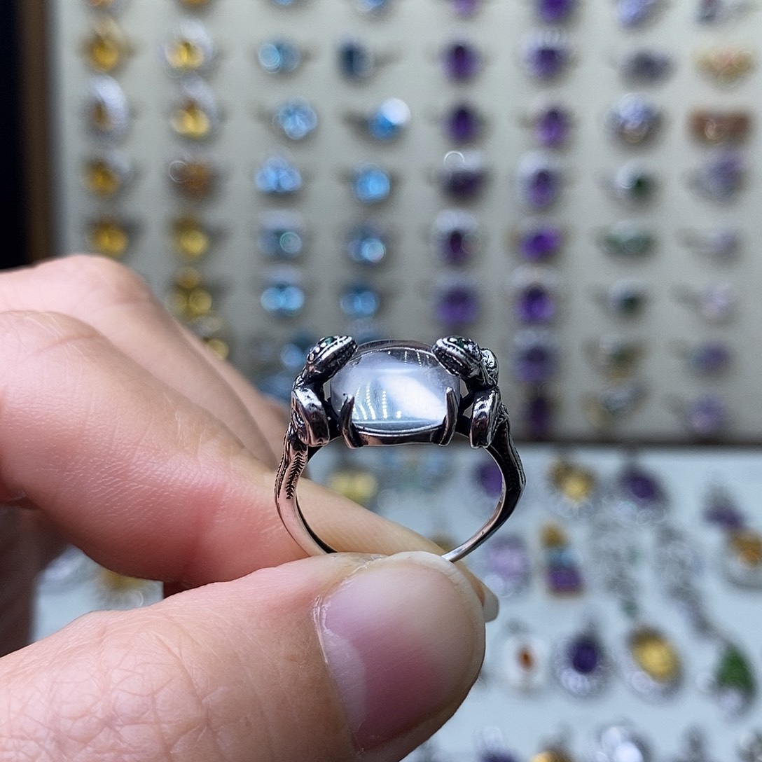 水晶戒指银S925镶嵌需要证书备注