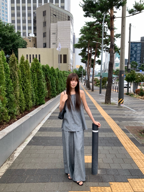 THESE DAY/2025夏季气质高级灰色背心裤子套装（NO 退 NO 换）