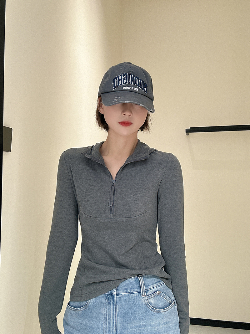 商场同款2025秋冬新款加绒连帽卫衣女修身显瘦保暖打底衫5301062