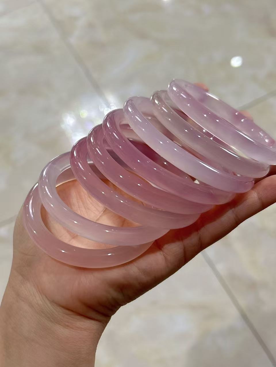 非金属玻璃手镯 美人镯（8mm）白月光手镯古风琉璃手镯