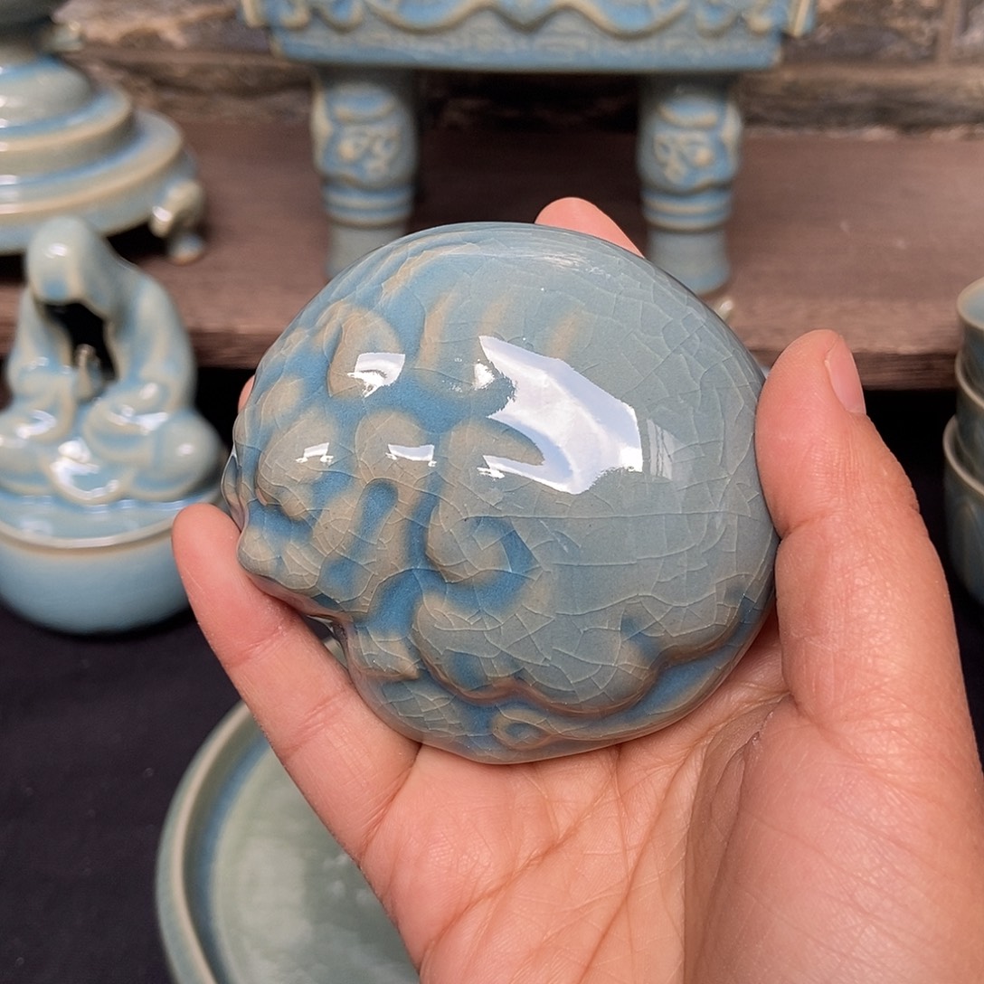 盖置原矿天蓝汝瓷