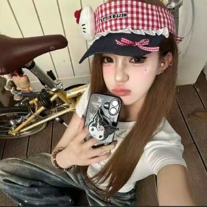 女士极简风格纹帽子黑色女印花百搭宽檐鸭舌帽夏季