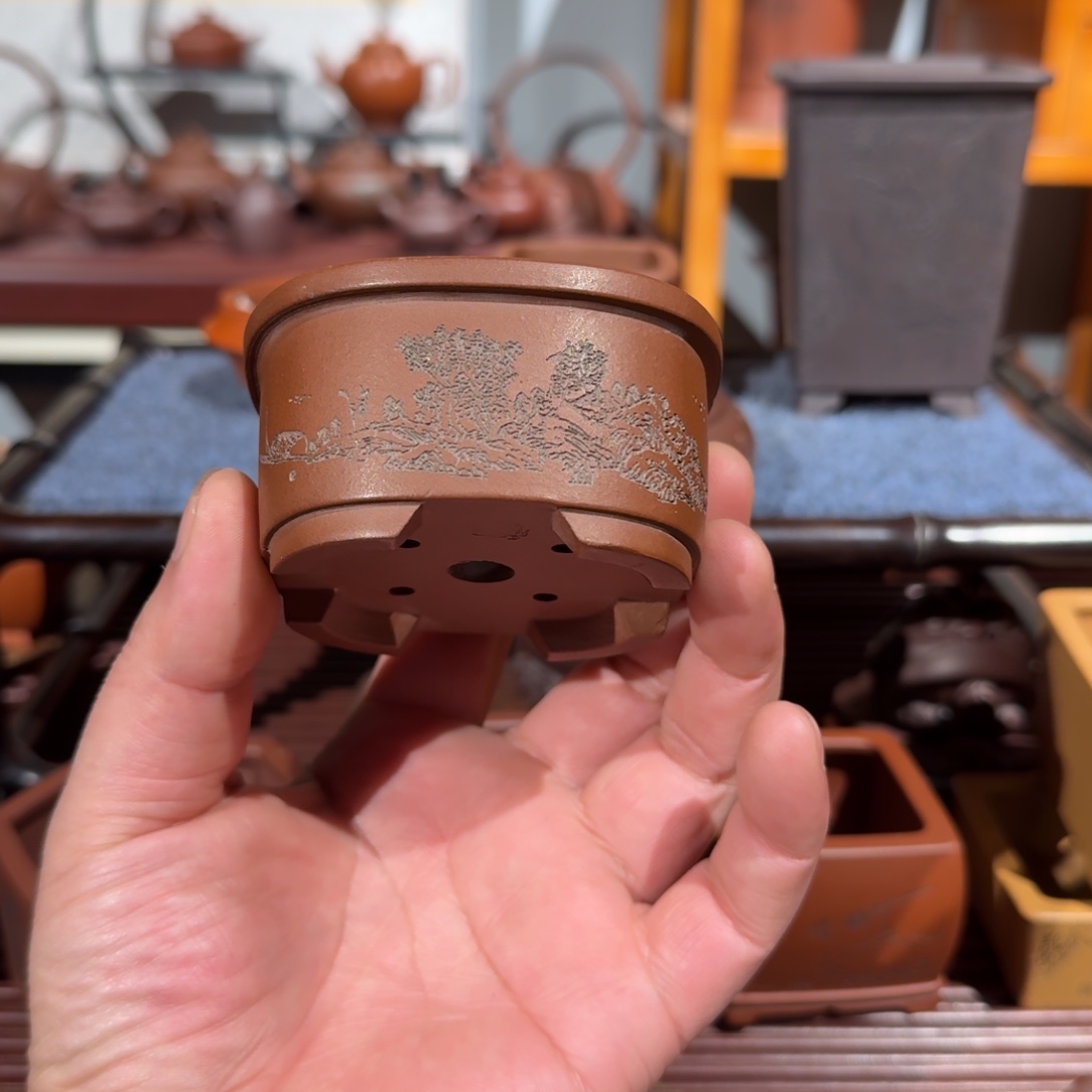 紫砂花盆原矿紫泥