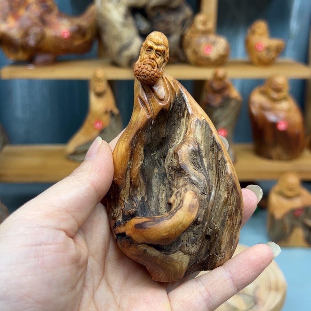 回***家柏木崖柏木摆件手把件，