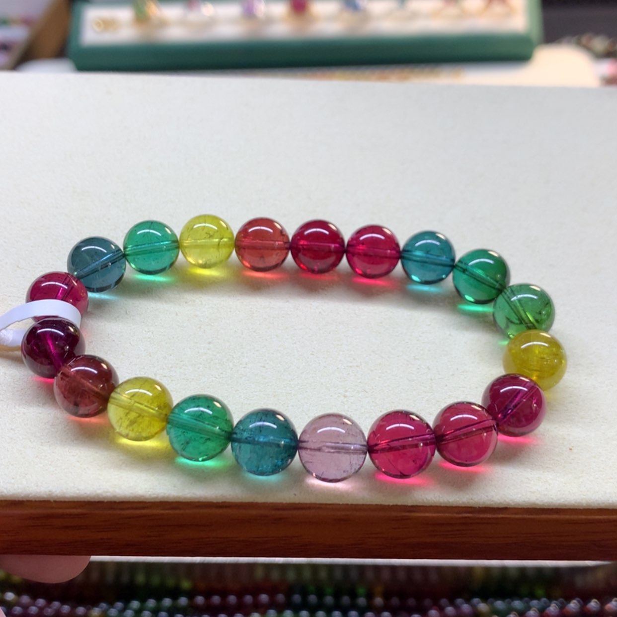【闪购商品】碧玺手串未镶嵌浓艳彩虹色标9.5mm