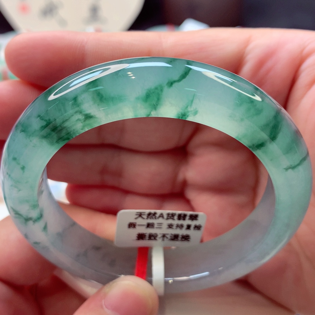 翡翠手镯未镶嵌冰飘花21号11