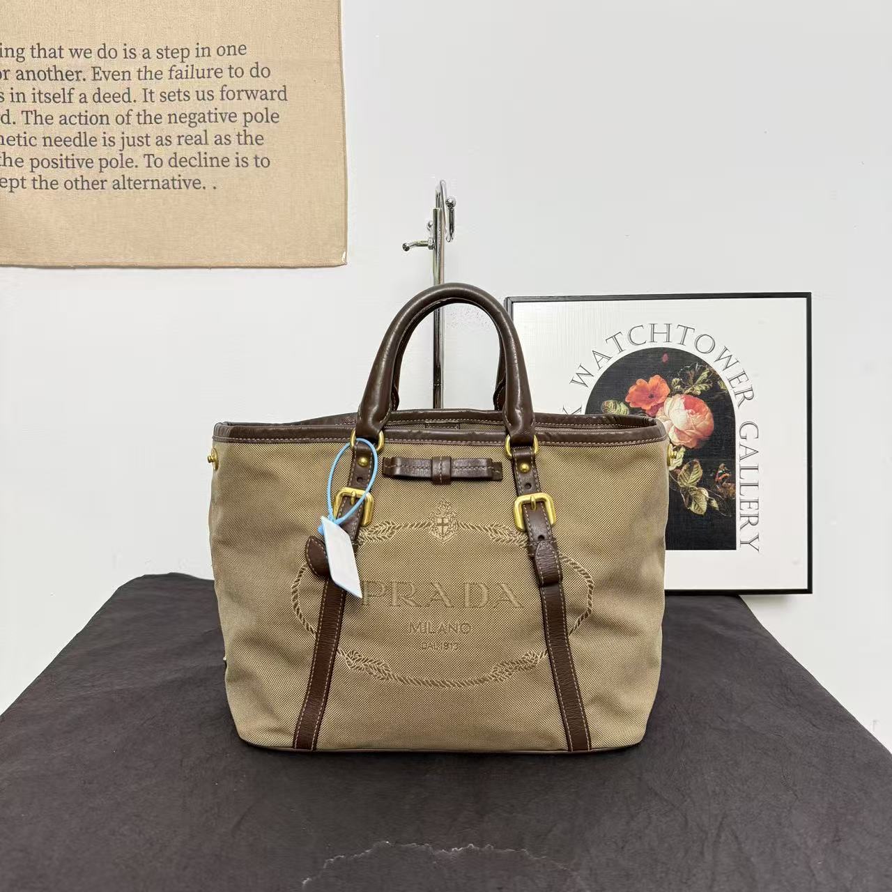 95新 Prada/普拉达 普拉达蝴蝶结托特包/斜挎包/单肩包/手提包