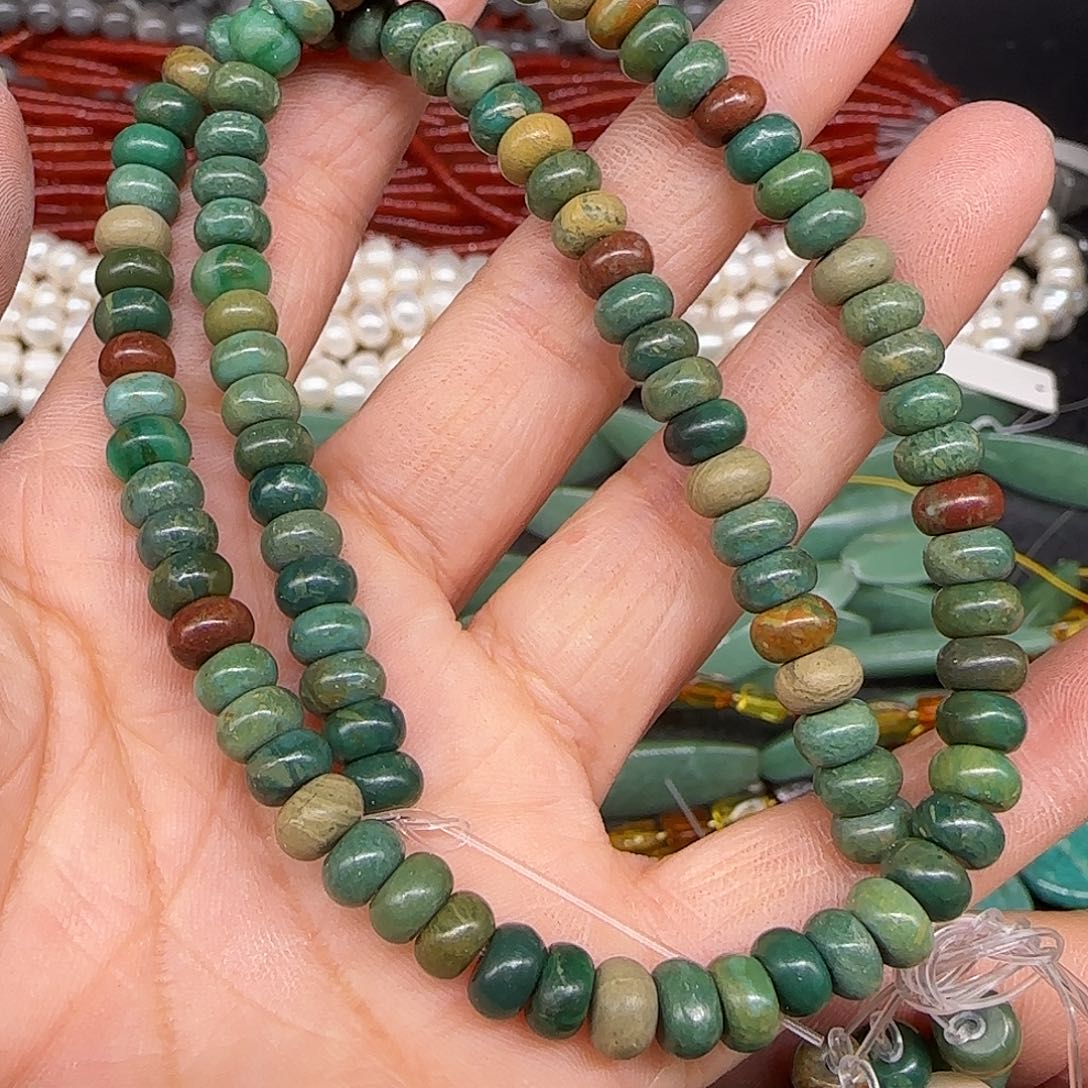 玛瑙/玉髓合金珠宝半成品非洲玉6mm一条