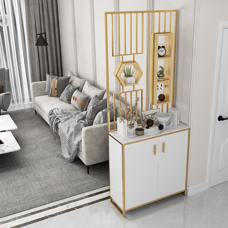 现代简约铁艺屏风鞋柜一体靠墙入户玄关柜隔断柜屏风隔断客厅遮挡