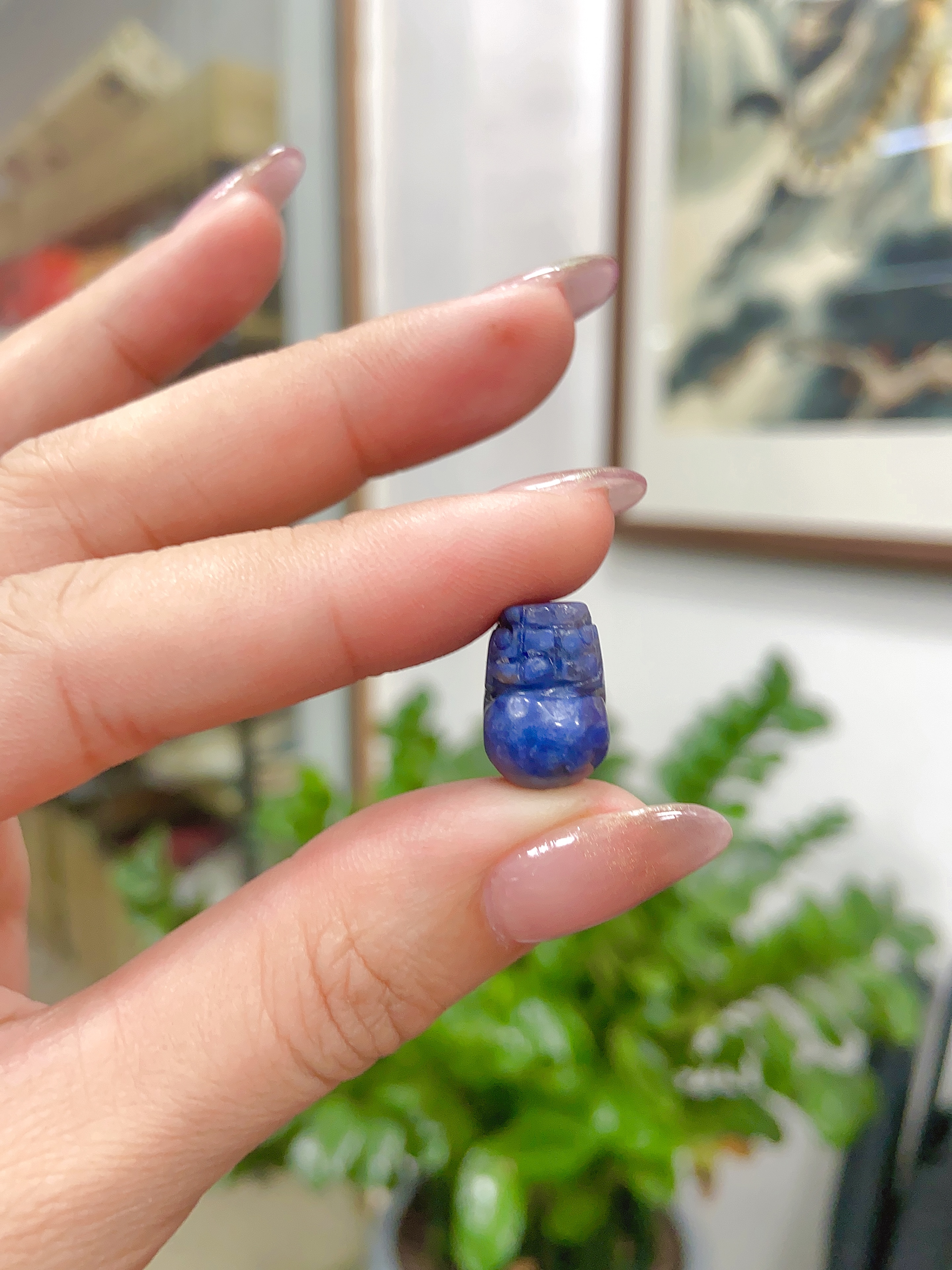 ｛蓝团团单个貔貅｝DIY专用单个蓝线石蓝团团貔貅（多样性发其一）