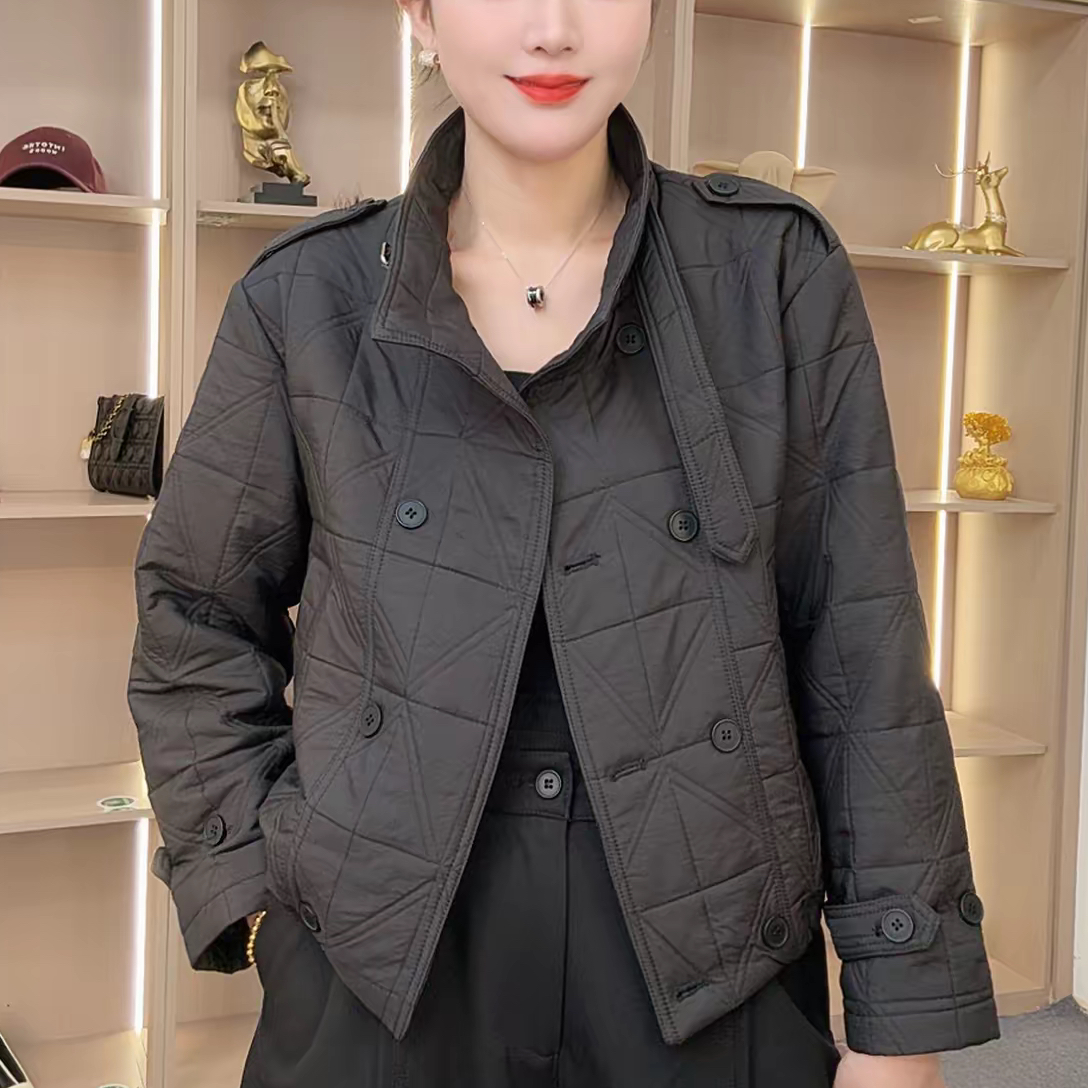 秋冬季新款时尚潮流欧韩版工装风立领夹棉重工设计感保暖棉衣