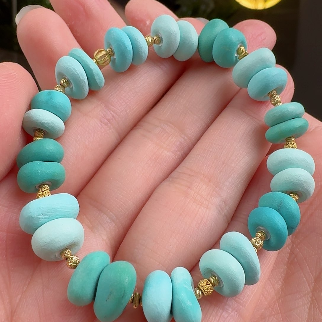 绿松石珠宝奇石18K金镶嵌