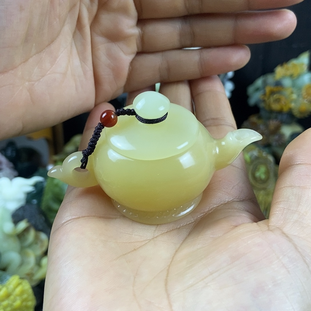 我***神蛇纹石玉合金手把