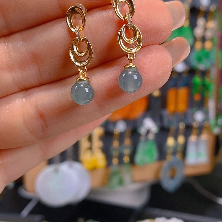 翡翠未镶嵌耳饰翡翠