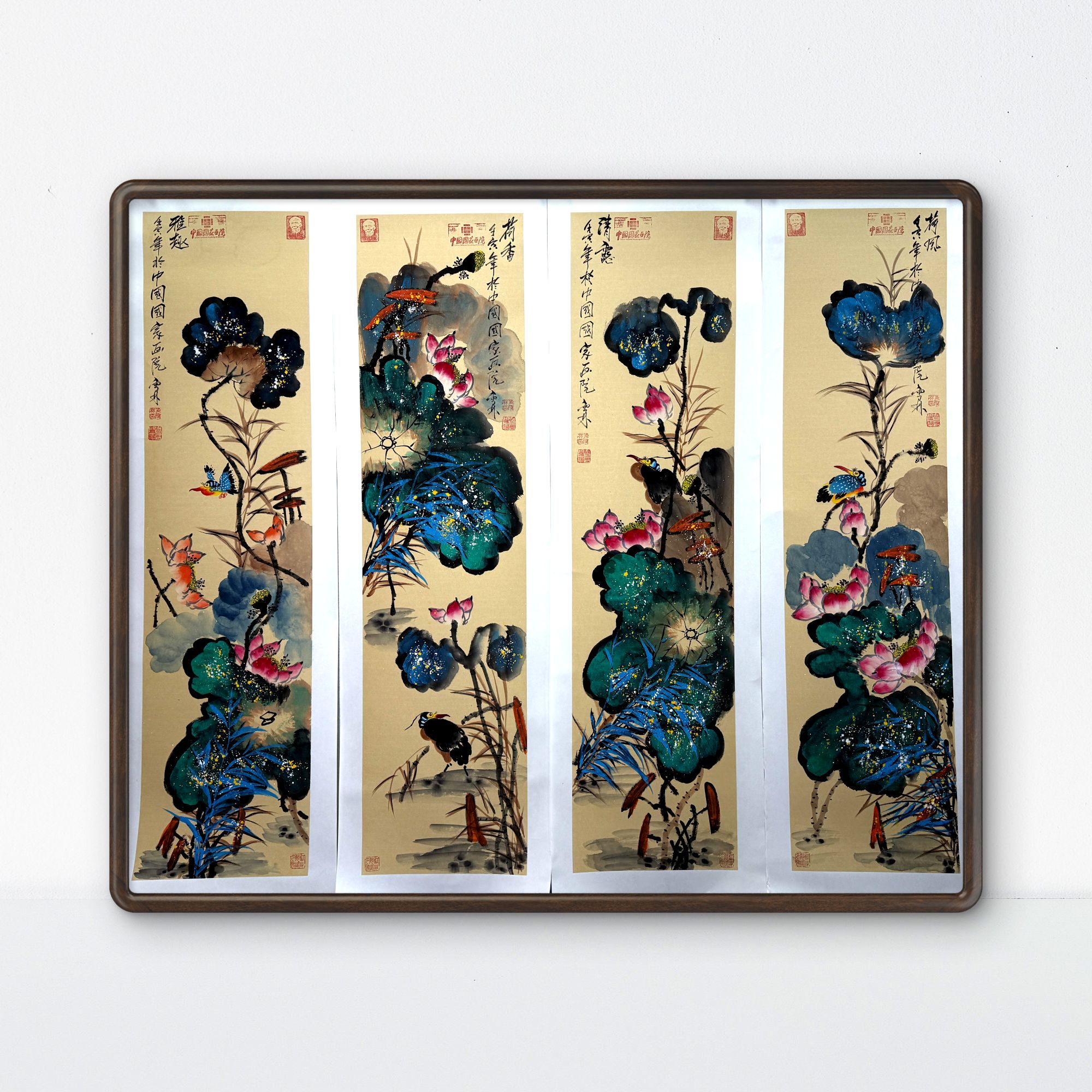 齐派传承人-金袍艺术家-朱雪林老师-书画作品《荷塘清趣》