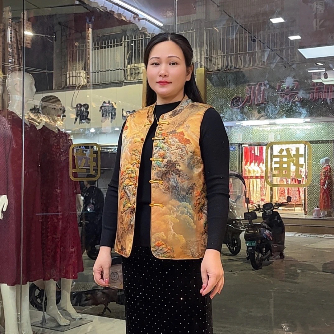 新中式中老年妈妈秋冬加厚洋气马甲外套国风立领盘扣