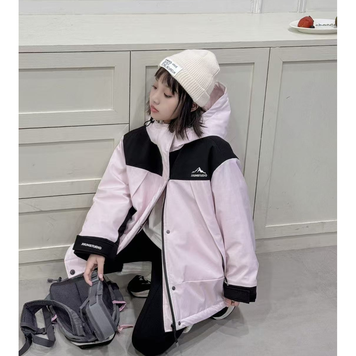 秋冬女童冲锋衣粉色 7082驰系