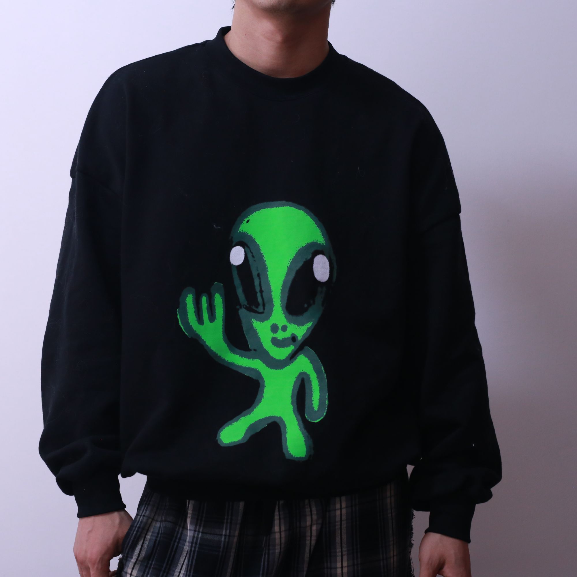 春秋冬男女同款卫衣高克重水洗重磅透气外星人1