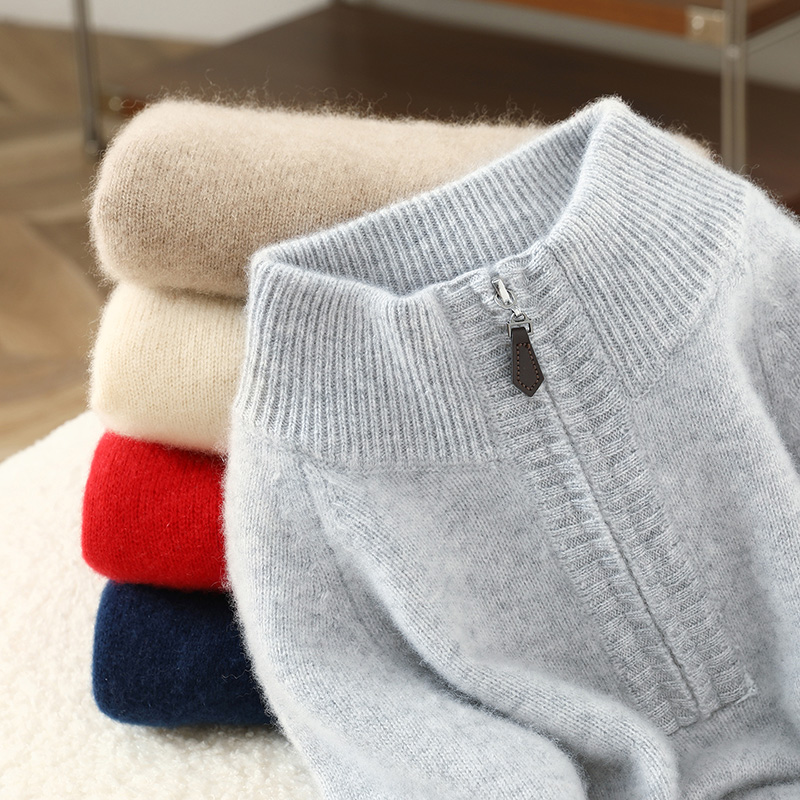 【特价福利】男女儿童纯色百搭打底衫立领加厚100%纯羊毛绒衫