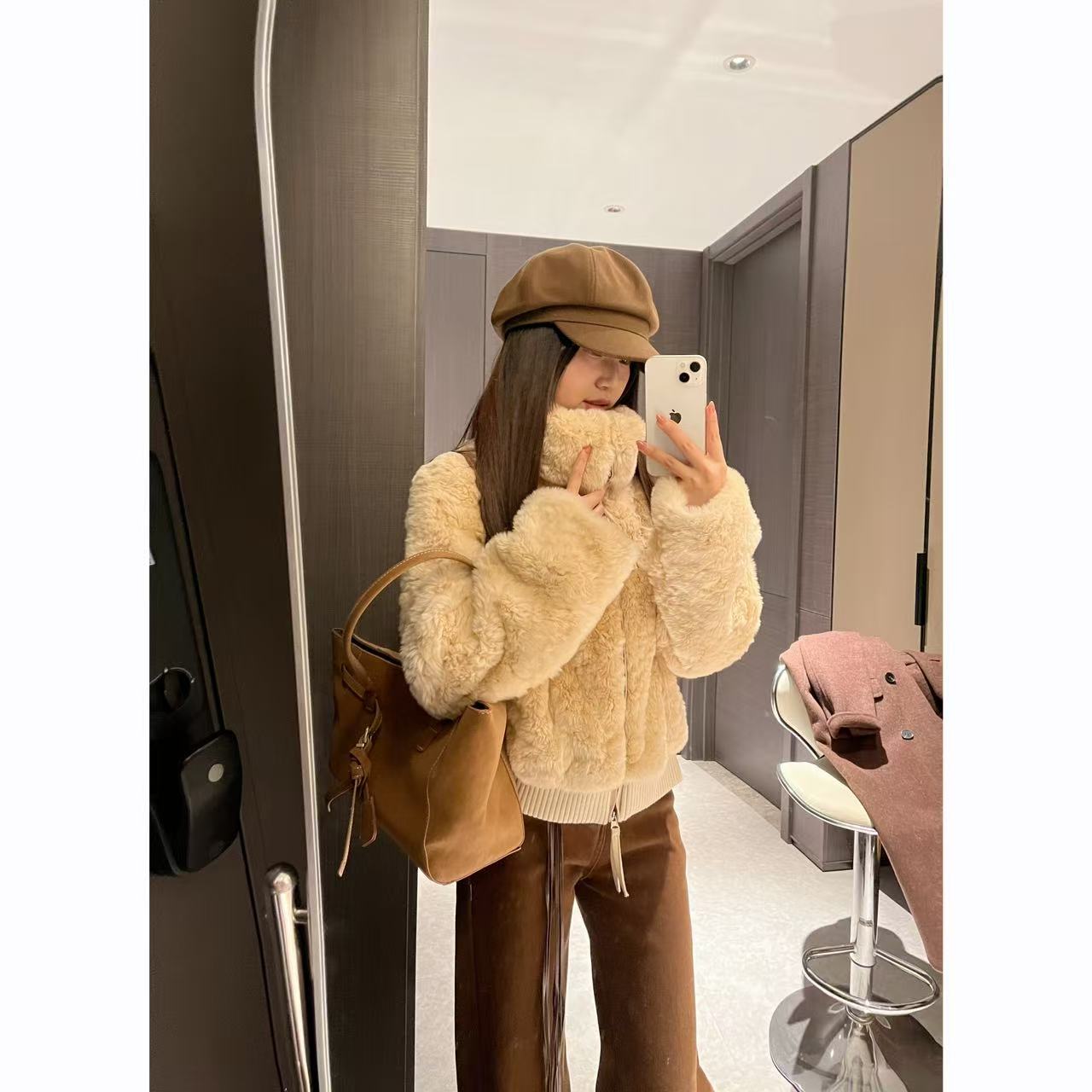 25新款皮草立翻领两穿