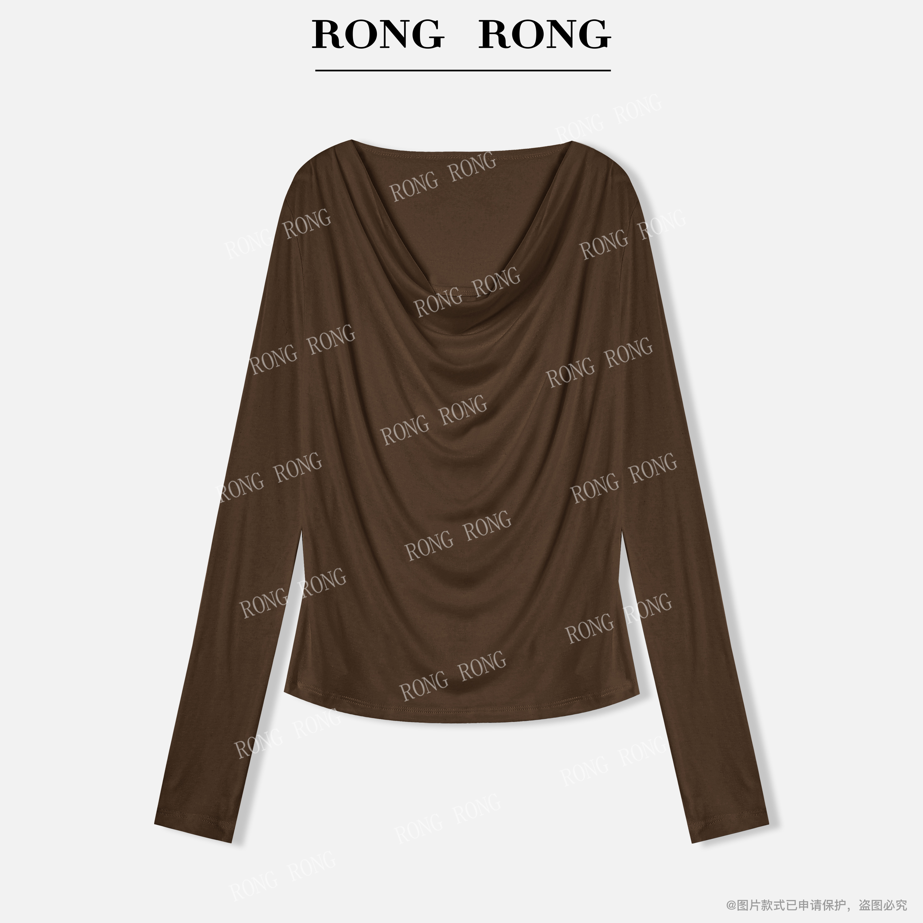 溶溶J【裸肤肌底T】RONG莱赛尔绵羊毛混纺裸感轻薄长袖打底衫YY8216