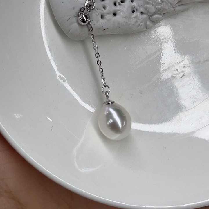 套链银S925镶嵌海水珍珠8-9