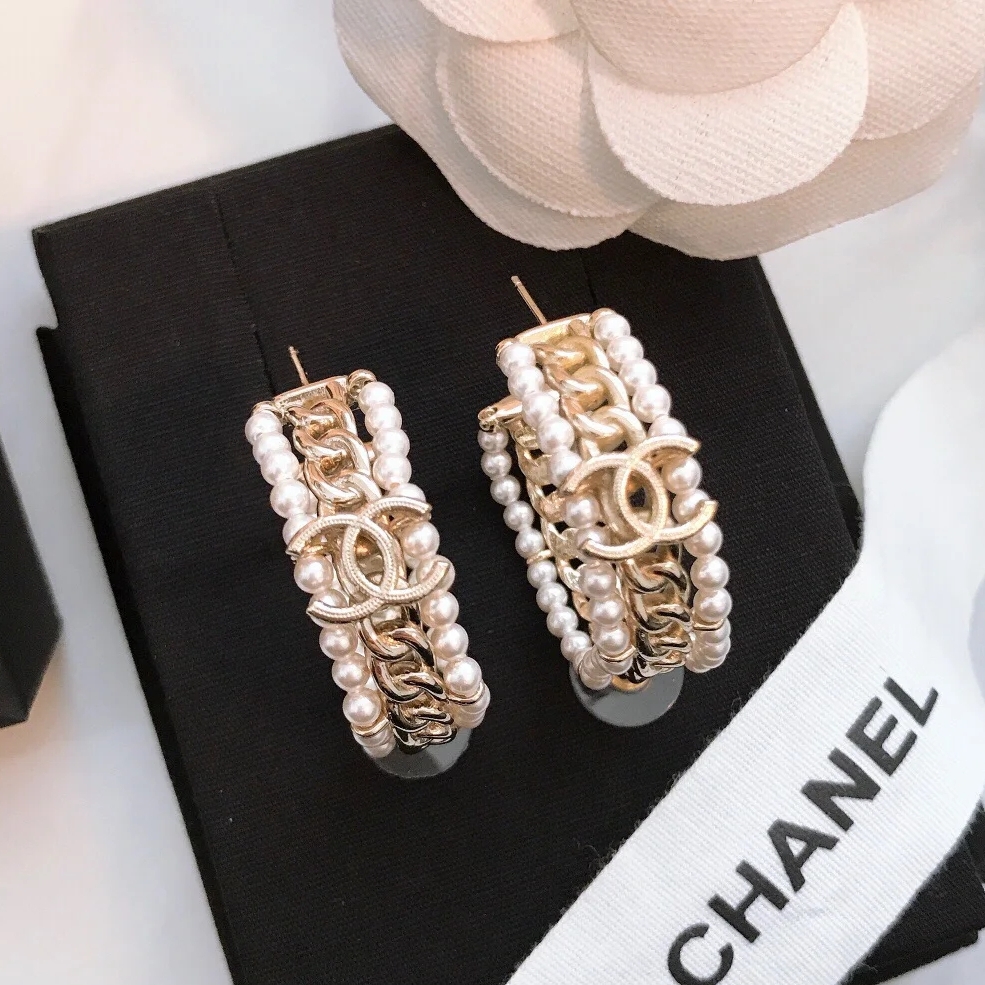 未使用 Chanel/香奈儿 耳圈时尚百搭高级镂空金色