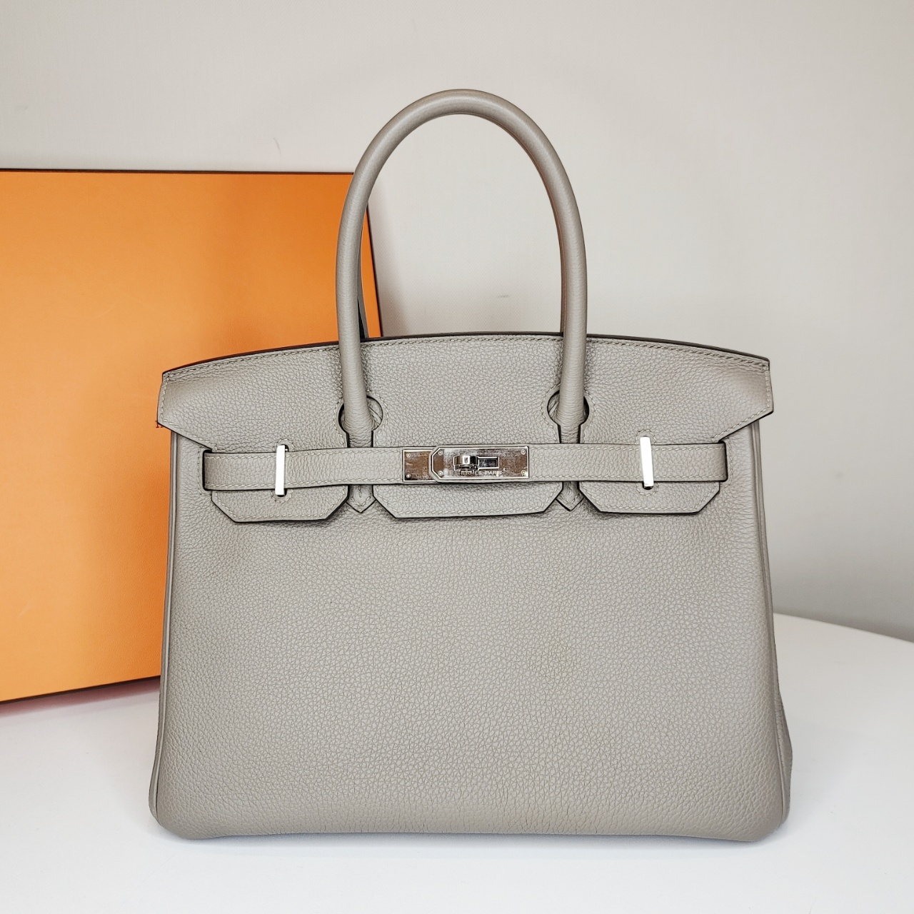 99新 Hermes/爱马仕 7姐专场/birkin 30 银河灰 togo A刻