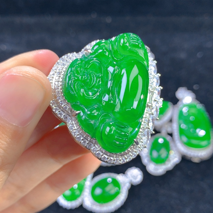 翡翠颈饰银S925镶嵌池*～一个