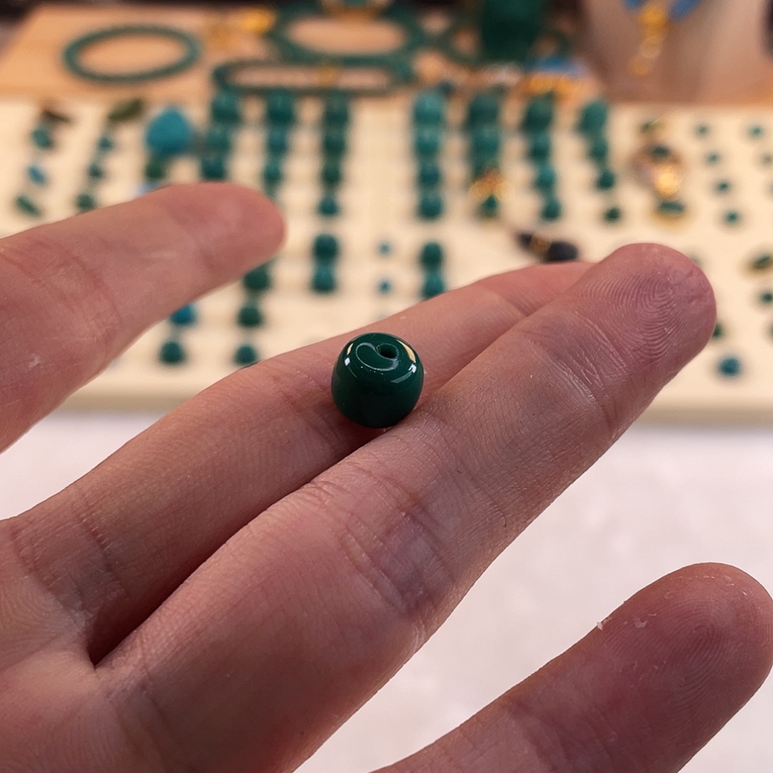 绿松石未镶嵌耳饰